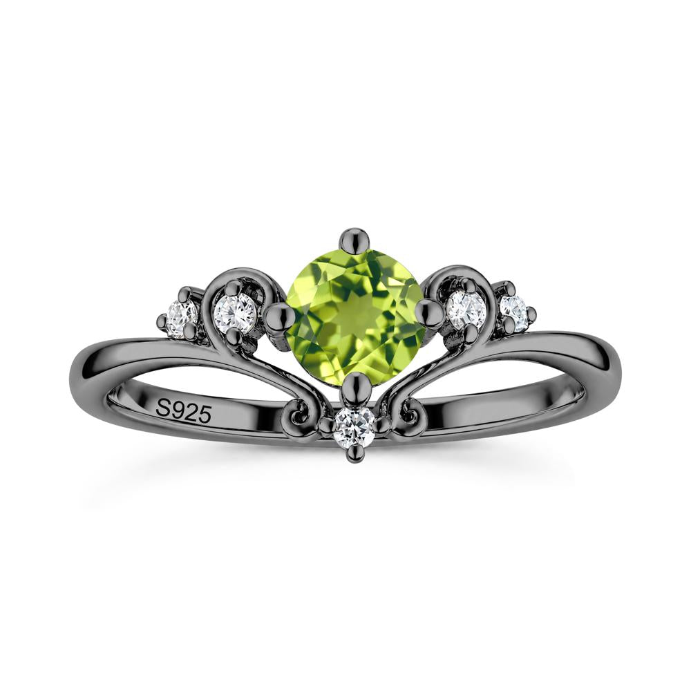 Vintage Round Cut Sapphire Swirl Vine Ring - LUO Jewelry #gemstone_Peridot