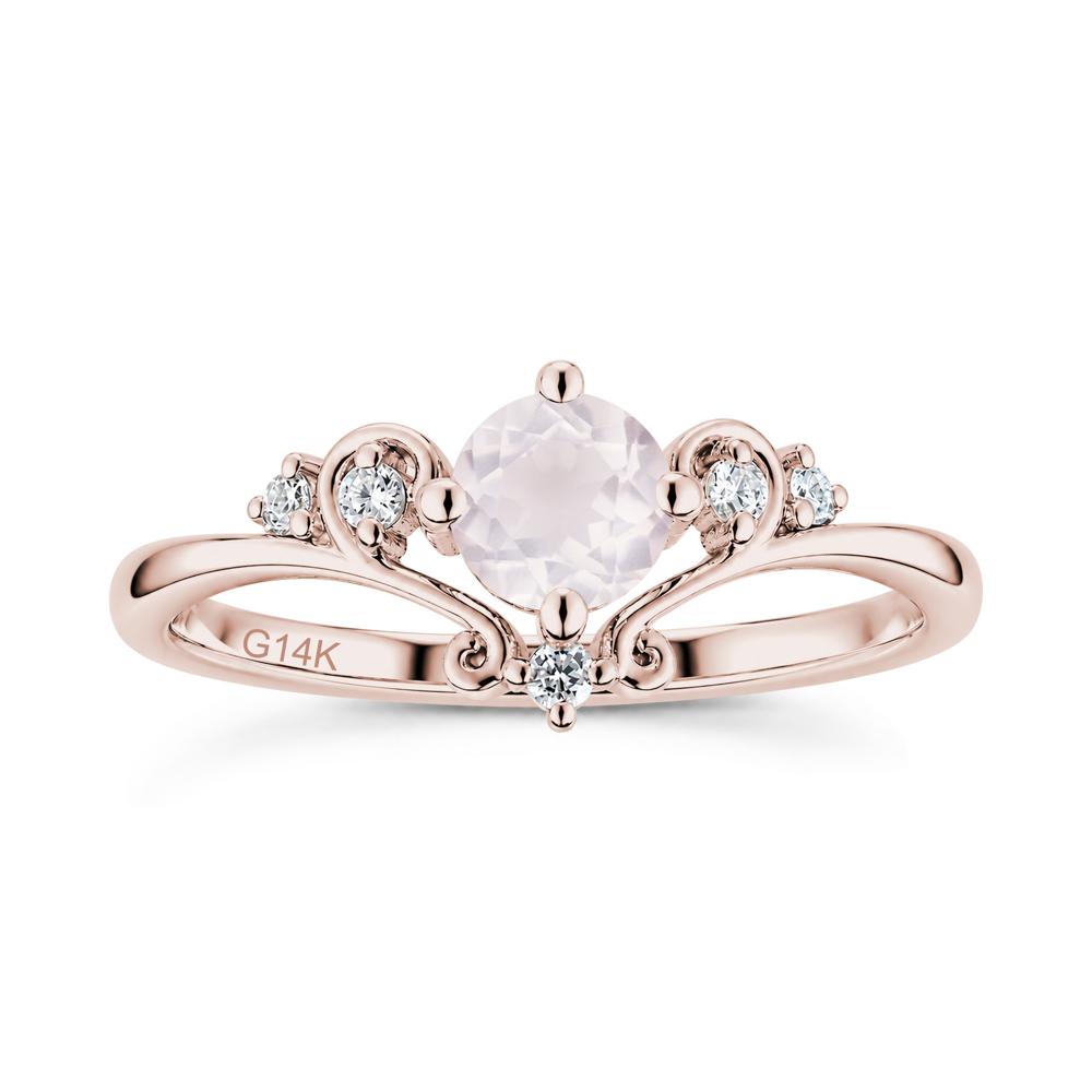 Vintage Round Cut Sapphire Swirl Vine Ring - LUO Jewelry #gemstone_Rose Quartz