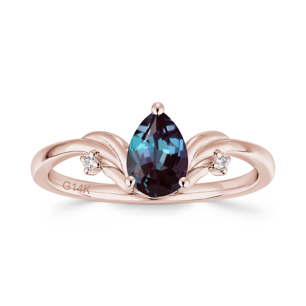 Minimalist Pear Cut Sapphire Vine Ring - LUO Jewelry #gemstone_Alexandrite