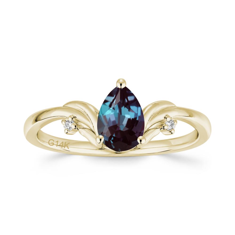Minimalist Pear Cut Sapphire Vine Ring - LUO Jewelry #gemstone_Alexandrite