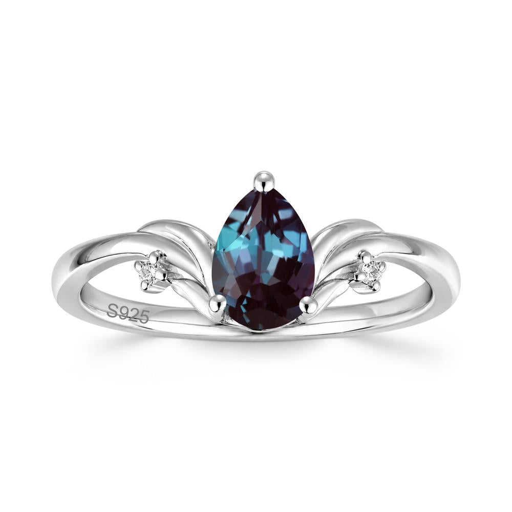 Minimalist Pear Cut Sapphire Vine Ring - LUO Jewelry #gemstone_Alexandrite