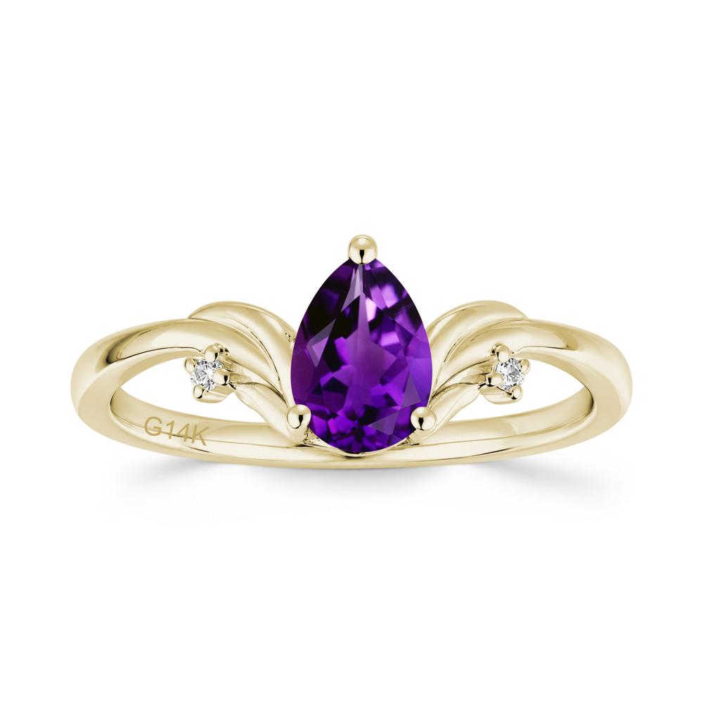 Minimalist Pear Cut Sapphire Vine Ring - LUO Jewelry #gemstone_Amethyst