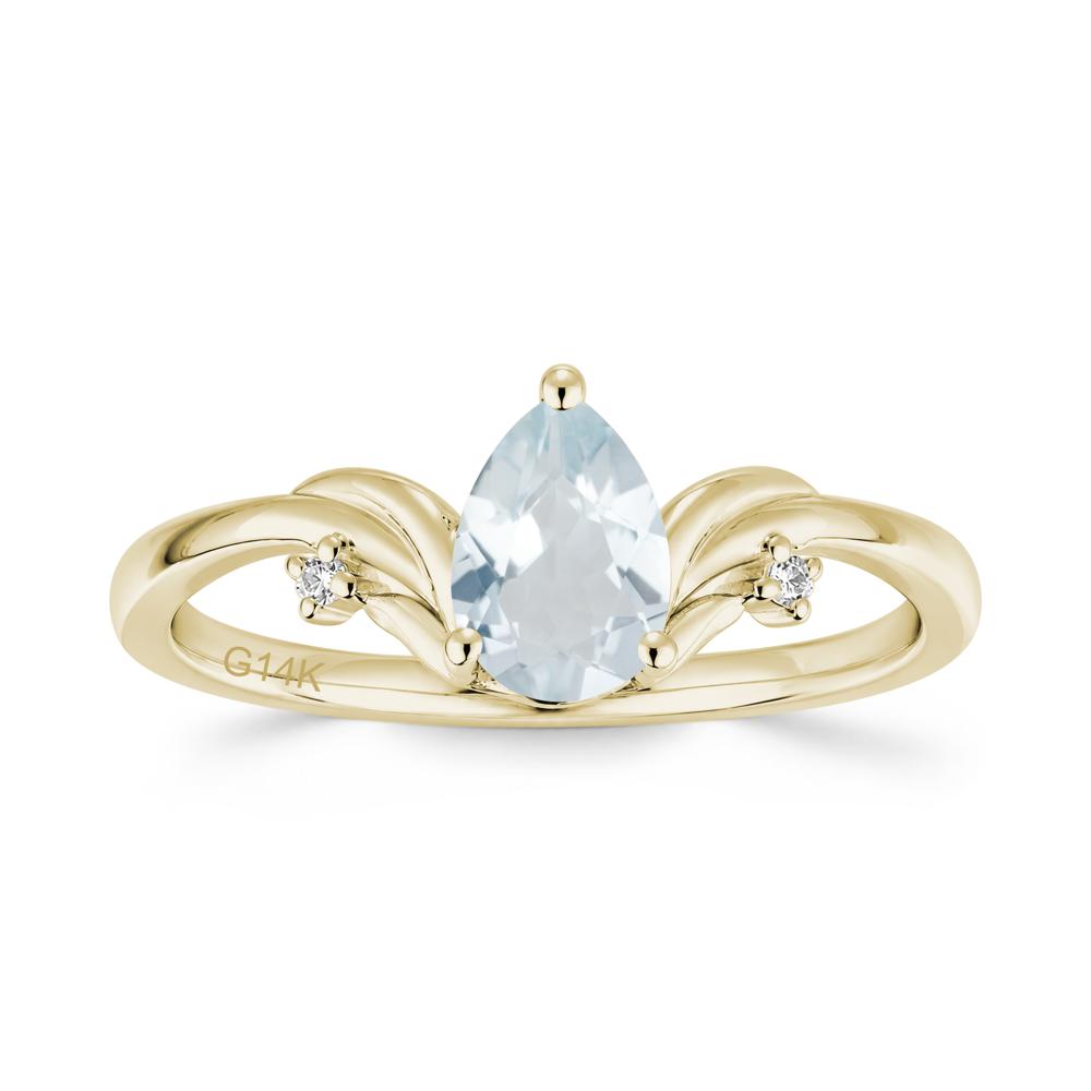 Minimalist Pear Cut Sapphire Vine Ring - LUO Jewelry #gemstone_Aquamarine