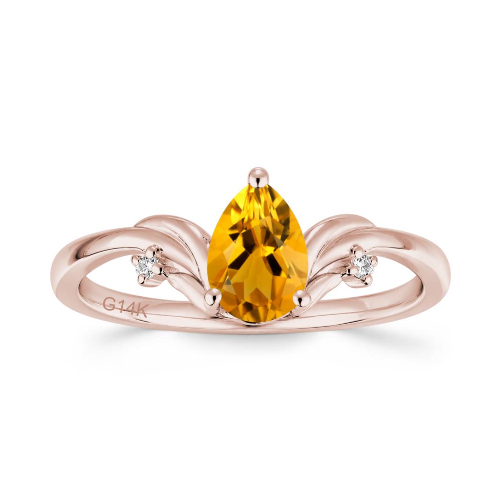 Minimalist Pear Cut Sapphire Vine Ring - LUO Jewelry #gemstone_Citrine