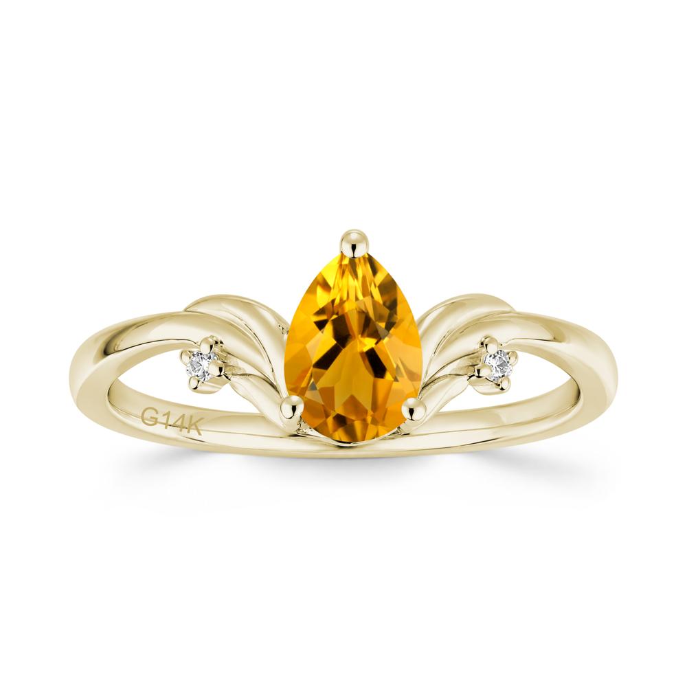 Minimalist Pear Cut Sapphire Vine Ring - LUO Jewelry #gemstone_Citrine