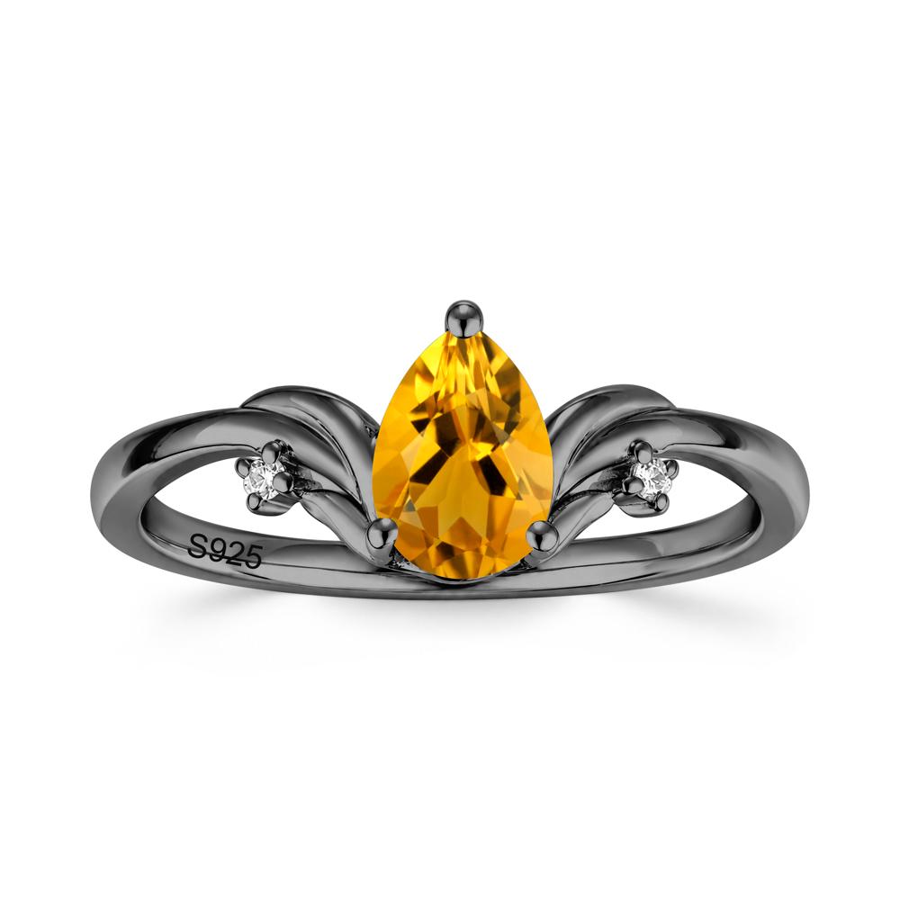 Minimalist Pear Cut Sapphire Vine Ring - LUO Jewelry #gemstone_Citrine