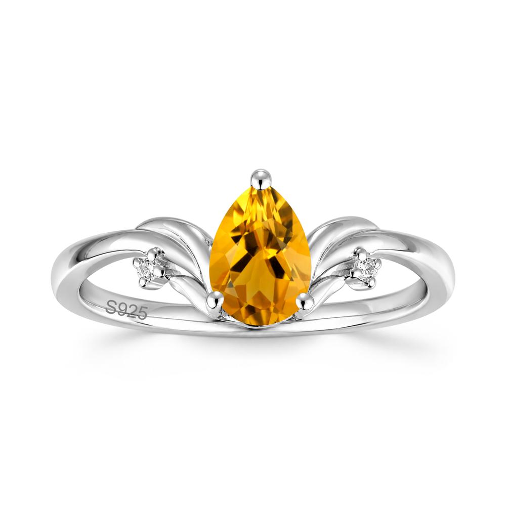 Minimalist Pear Cut Sapphire Vine Ring - LUO Jewelry #gemstone_Citrine