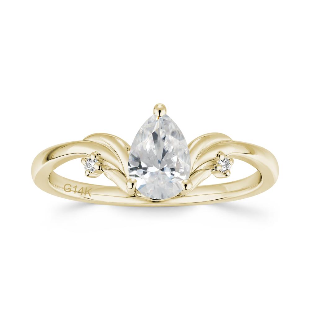 Minimalist Pear Cut Sapphire Vine Ring - LUO Jewelry #gemstone_Cubic Zirconia