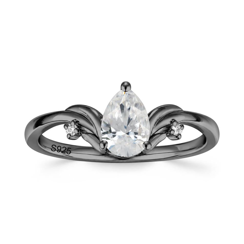 Minimalist Pear Cut Sapphire Vine Ring - LUO Jewelry #gemstone_Cubic Zirconia
