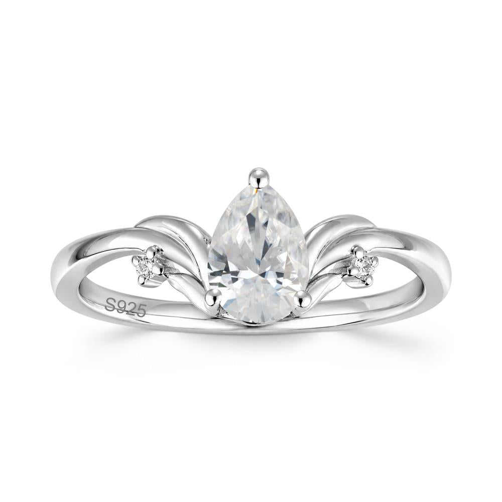Minimalist Pear Cut Sapphire Vine Ring - LUO Jewelry #gemstone_Cubic Zirconia