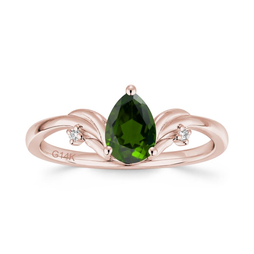 Minimalist Pear Cut Sapphire Vine Ring - LUO Jewelry #gemstone_Diopside