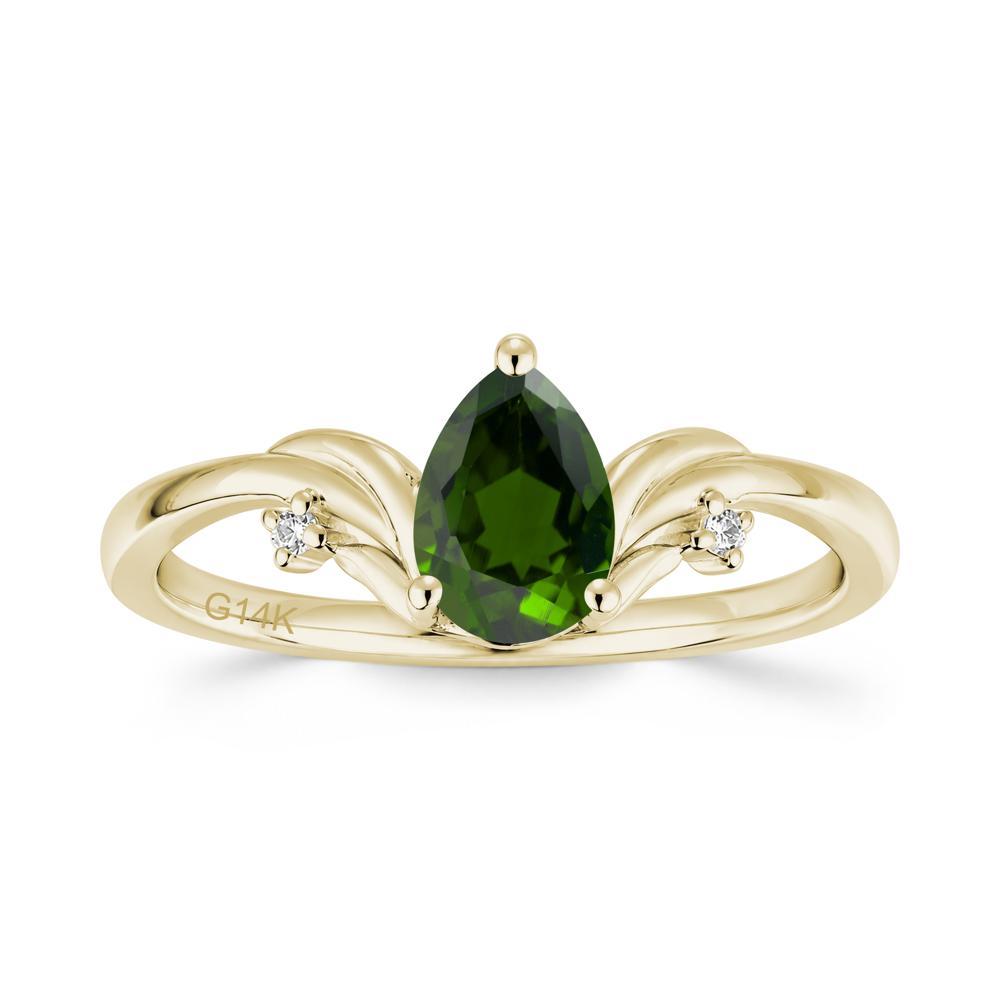 Minimalist Pear Cut Sapphire Vine Ring - LUO Jewelry #gemstone_Diopside