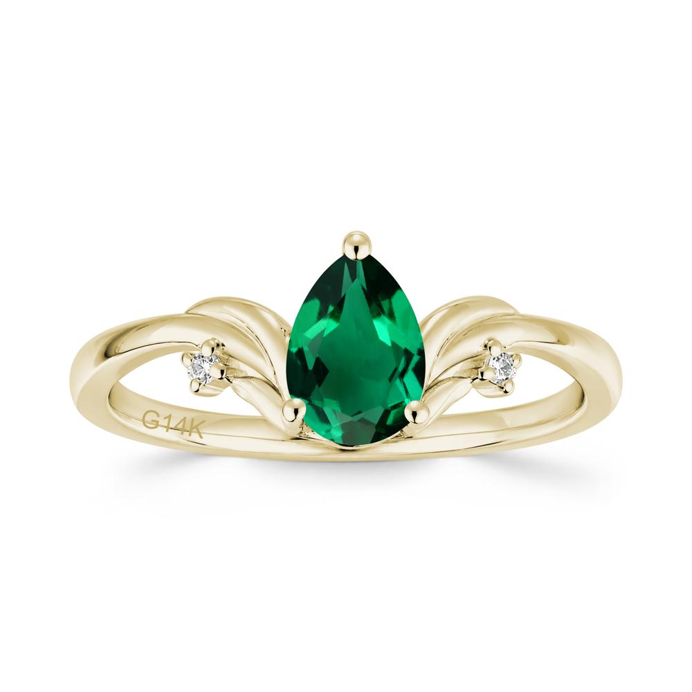 Minimalist Pear Cut Sapphire Vine Ring - LUO Jewelry #gemstone_Emerald