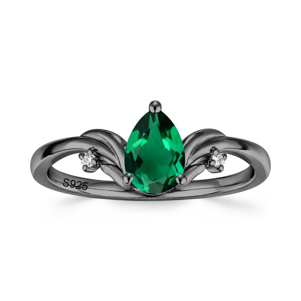 Minimalist Pear Cut Sapphire Vine Ring - LUO Jewelry #gemstone_Emerald