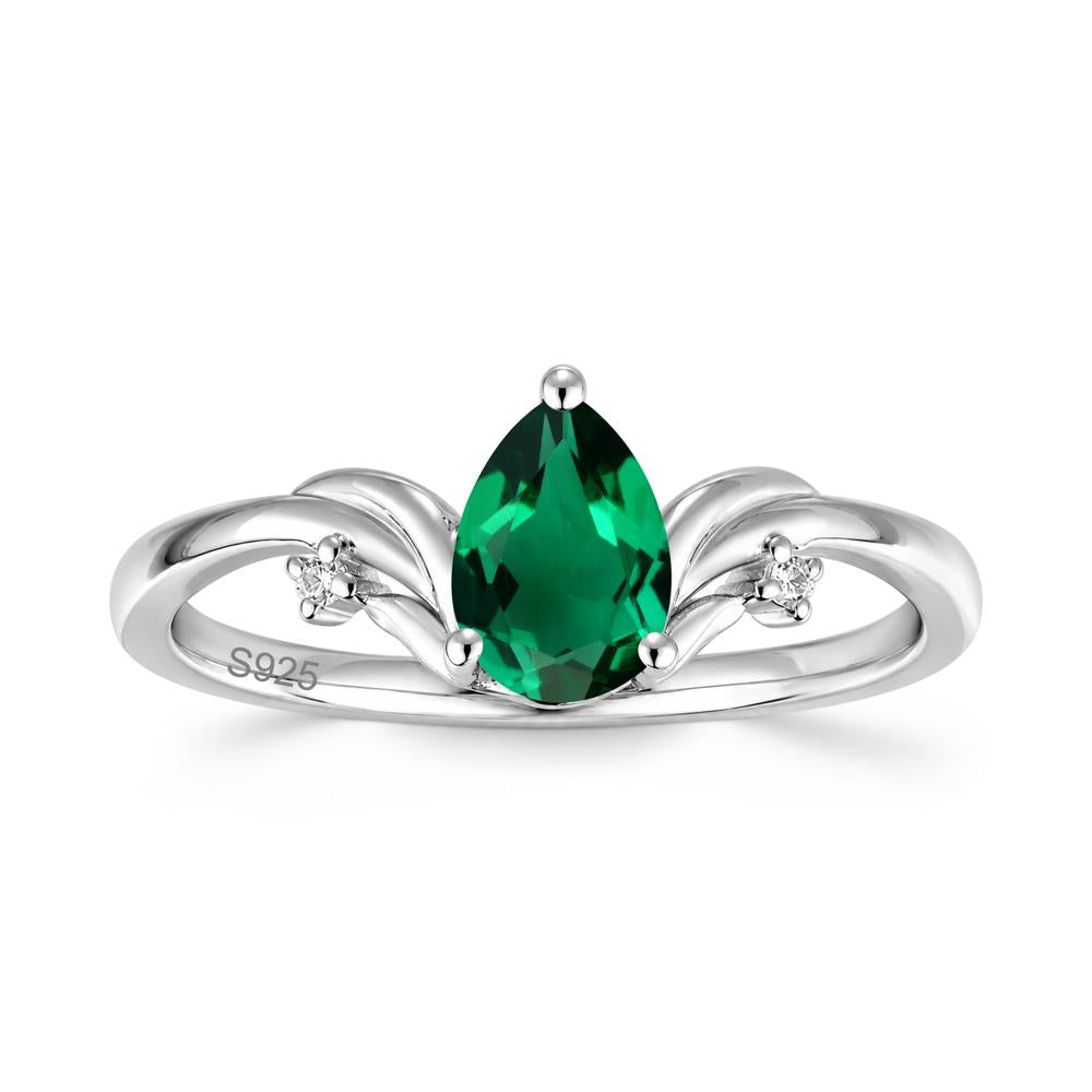 Minimalist Pear Cut Sapphire Vine Ring - LUO Jewelry #gemstone_Emerald