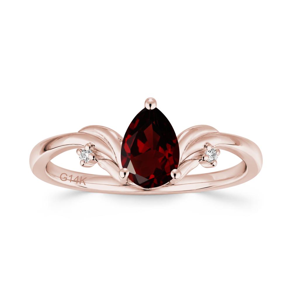 Minimalist Pear Cut Sapphire Vine Ring - LUO Jewelry #gemstone_Garnet