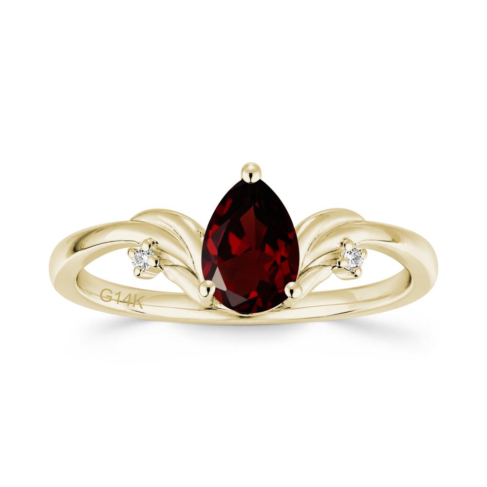 Minimalist Pear Cut Sapphire Vine Ring - LUO Jewelry #gemstone_Garnet