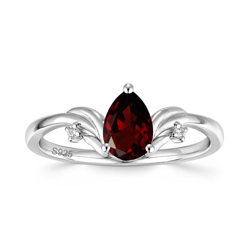Minimalist Pear Cut Sapphire Vine Ring - LUO Jewelry #gemstone_Garnet