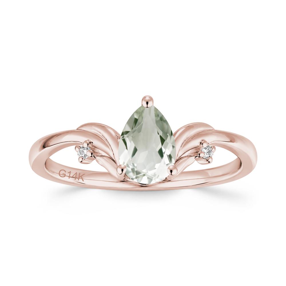 Minimalist Pear Cut Sapphire Vine Ring - LUO Jewelry #gemstone_Green Amethyst