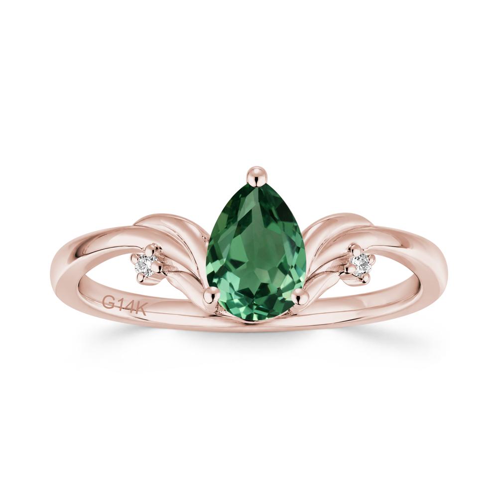 Minimalist Pear Cut Sapphire Vine Ring - LUO Jewelry #gemstone_Green Sapphire
