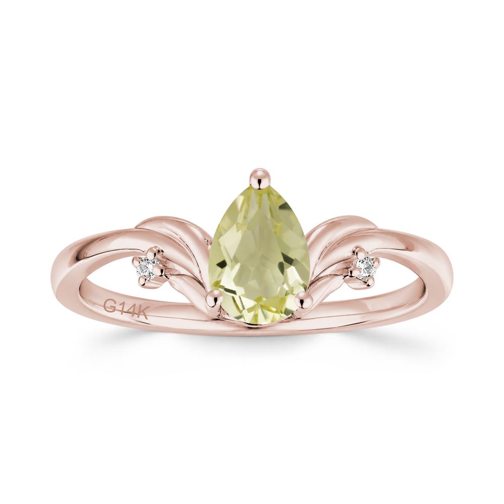 Minimalist Pear Cut Sapphire Vine Ring - LUO Jewelry #gemstone_Lemon Quartz