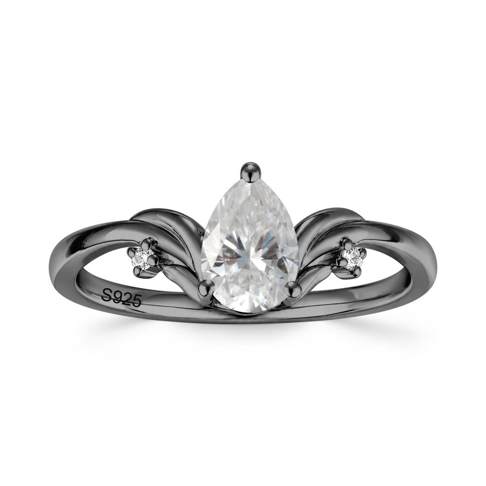 Minimalist Pear Cut Sapphire Vine Ring - LUO Jewelry #gemstone_Moissanite