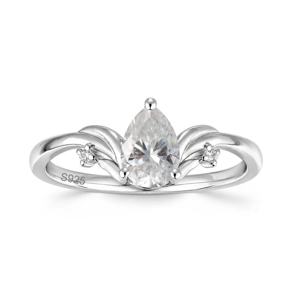 Minimalist Pear Cut Sapphire Vine Ring - LUO Jewelry #gemstone_Moissanite