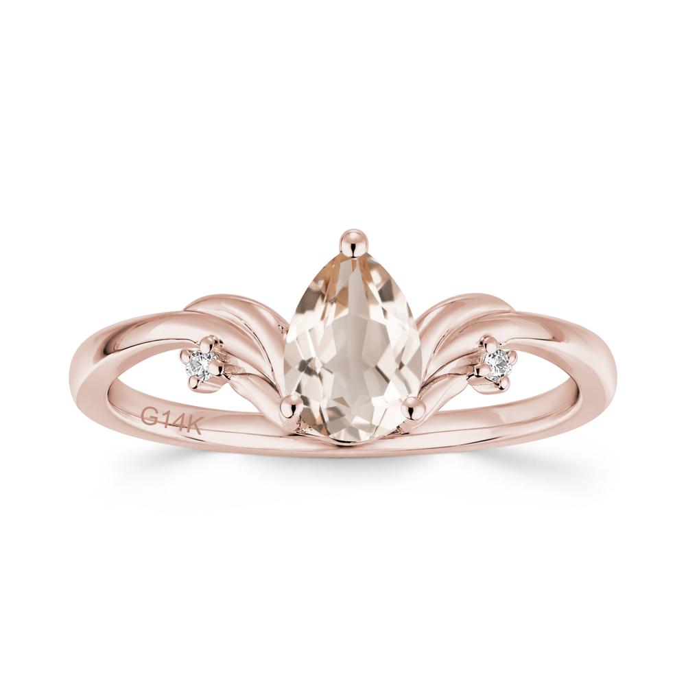 Minimalist Pear Cut Sapphire Vine Ring - LUO Jewelry #gemstone_Morganite