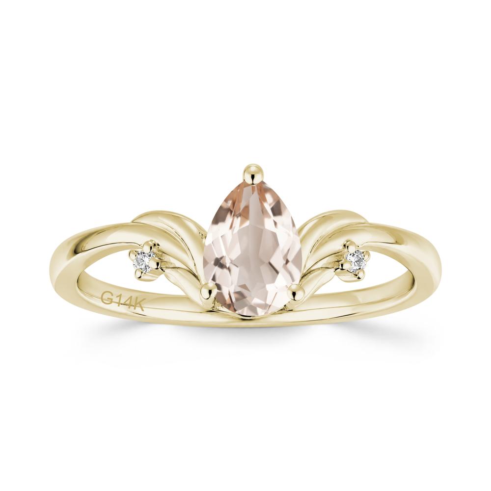 Minimalist Pear Cut Sapphire Vine Ring - LUO Jewelry #gemstone_Morganite