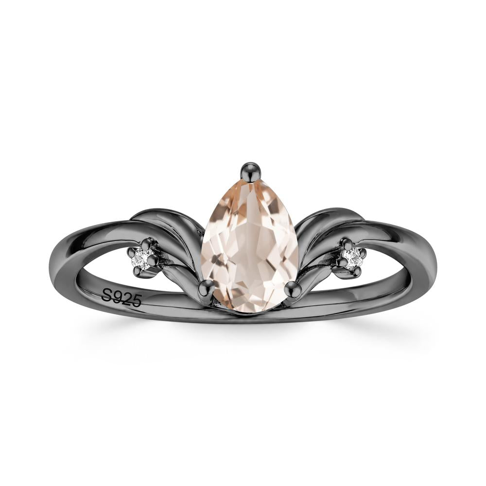 Minimalist Pear Cut Sapphire Vine Ring - LUO Jewelry #gemstone_Morganite