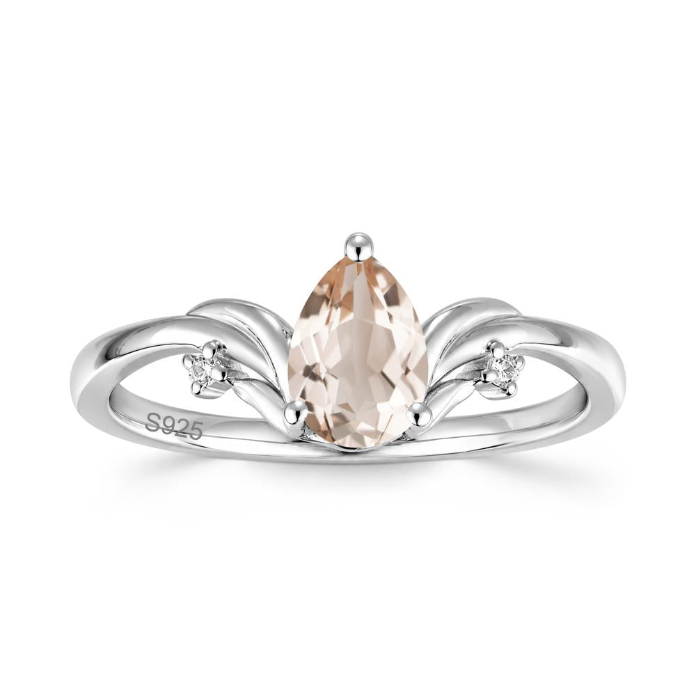 Minimalist Pear Cut Sapphire Vine Ring - LUO Jewelry #gemstone_Morganite