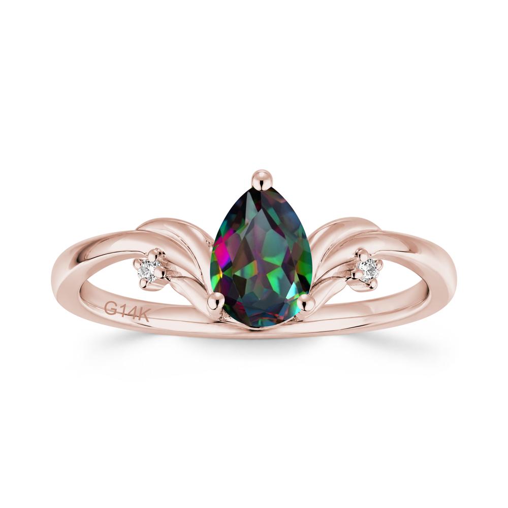 Minimalist Pear Cut Sapphire Vine Ring - LUO Jewelry #gemstone_Mystic Topaz