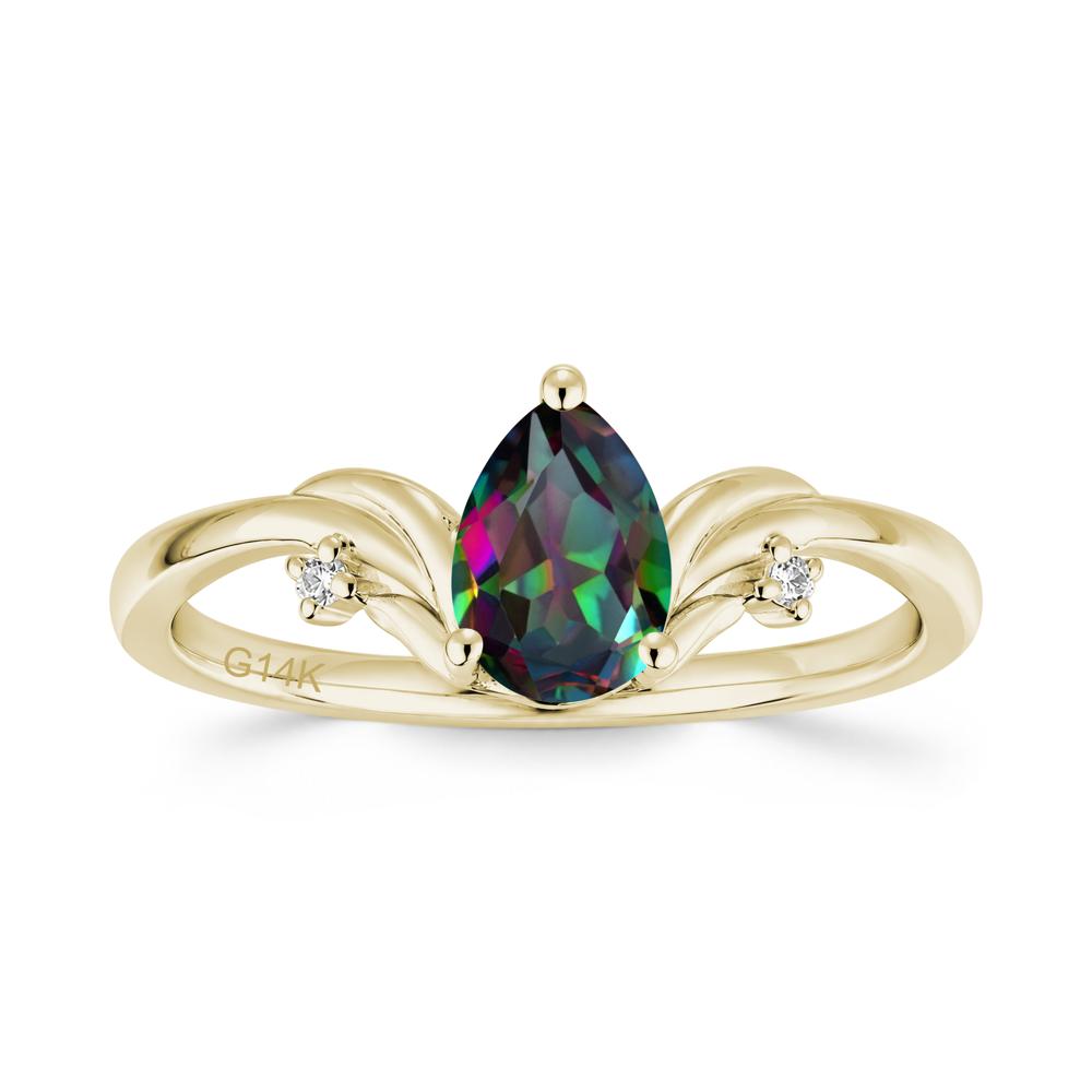 Minimalist Pear Cut Sapphire Vine Ring - LUO Jewelry #gemstone_Mystic Topaz