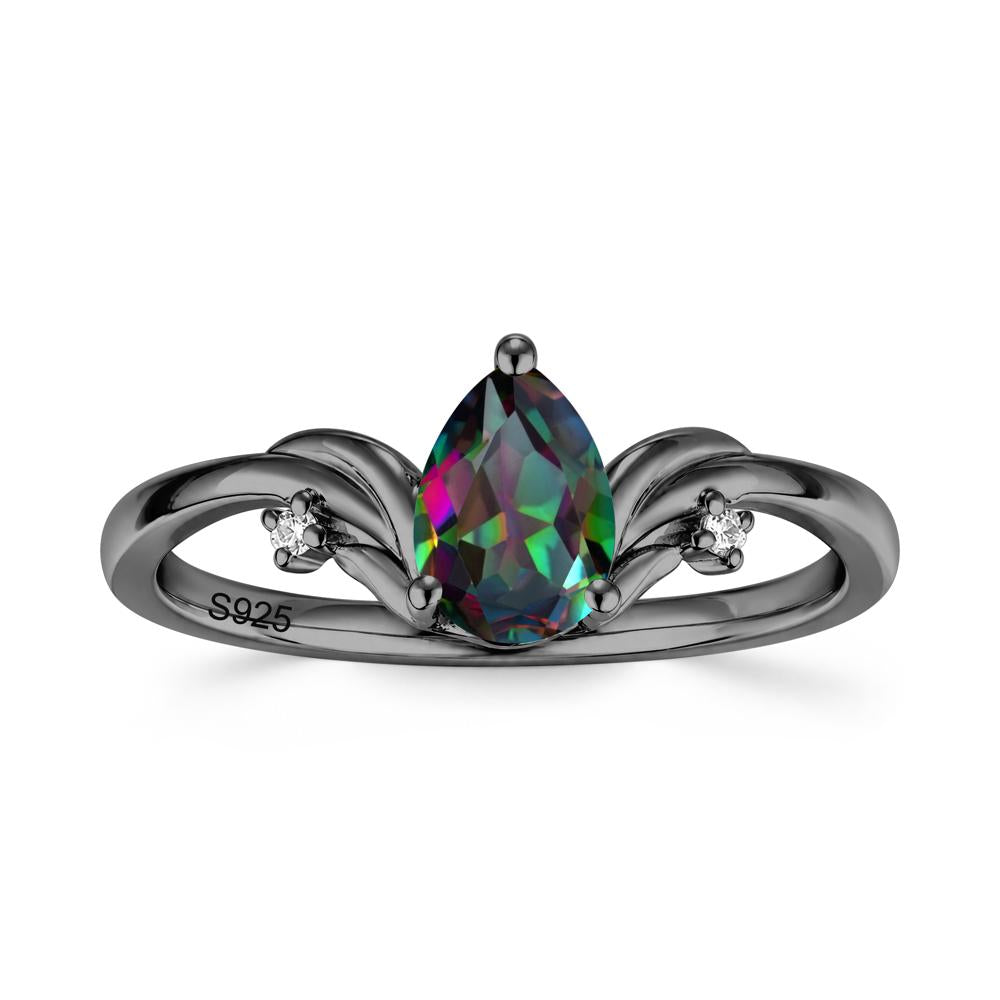 Minimalist Pear Cut Sapphire Vine Ring - LUO Jewelry #gemstone_Mystic Topaz