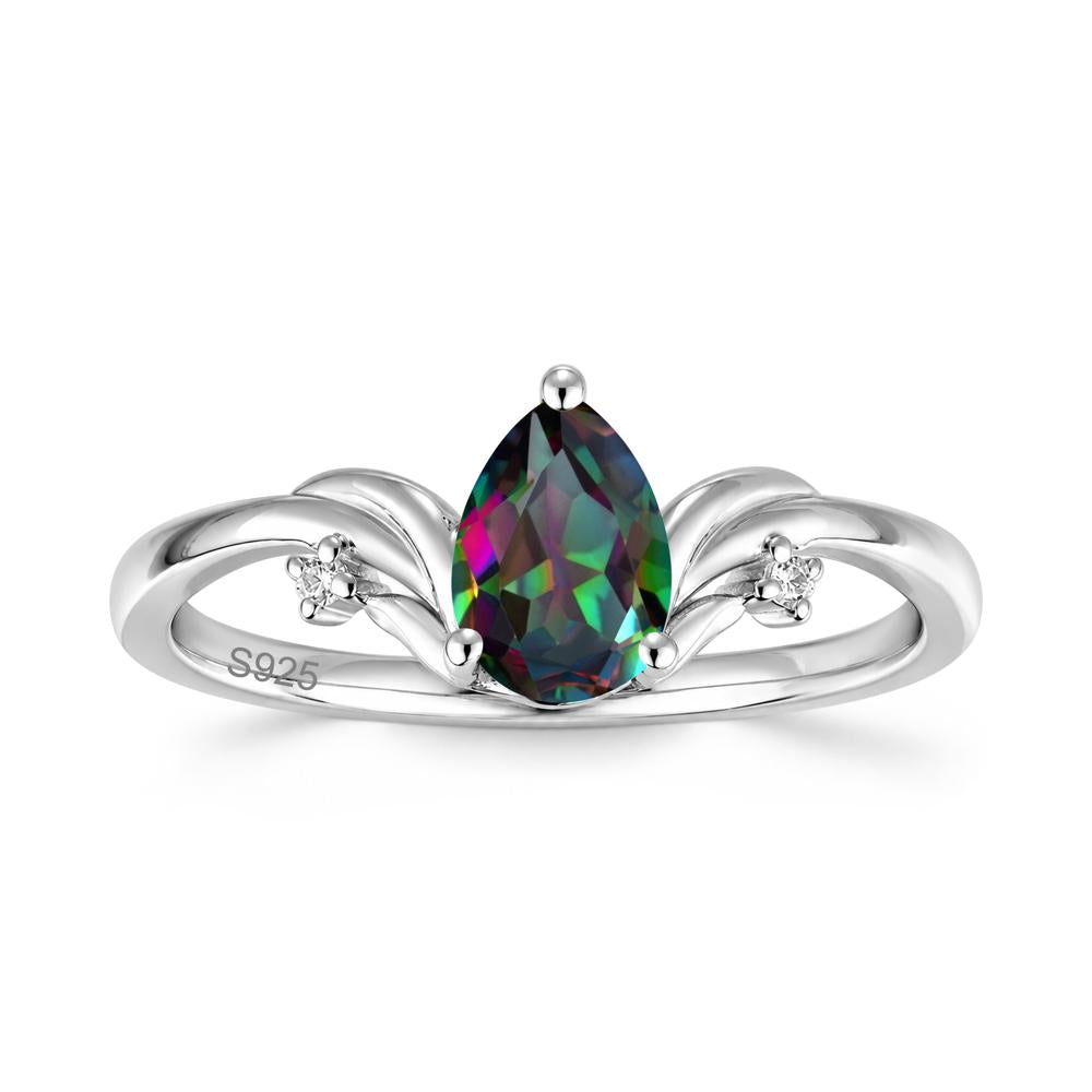 Minimalist Pear Cut Sapphire Vine Ring - LUO Jewelry #gemstone_Mystic Topaz
