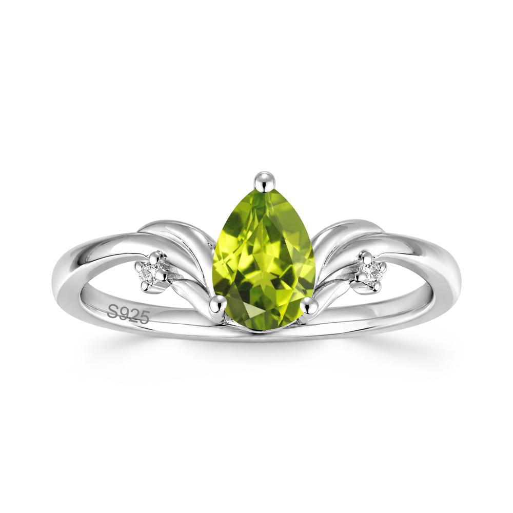 Minimalist Pear Cut Sapphire Vine Ring - LUO Jewelry #gemstone_Peridot