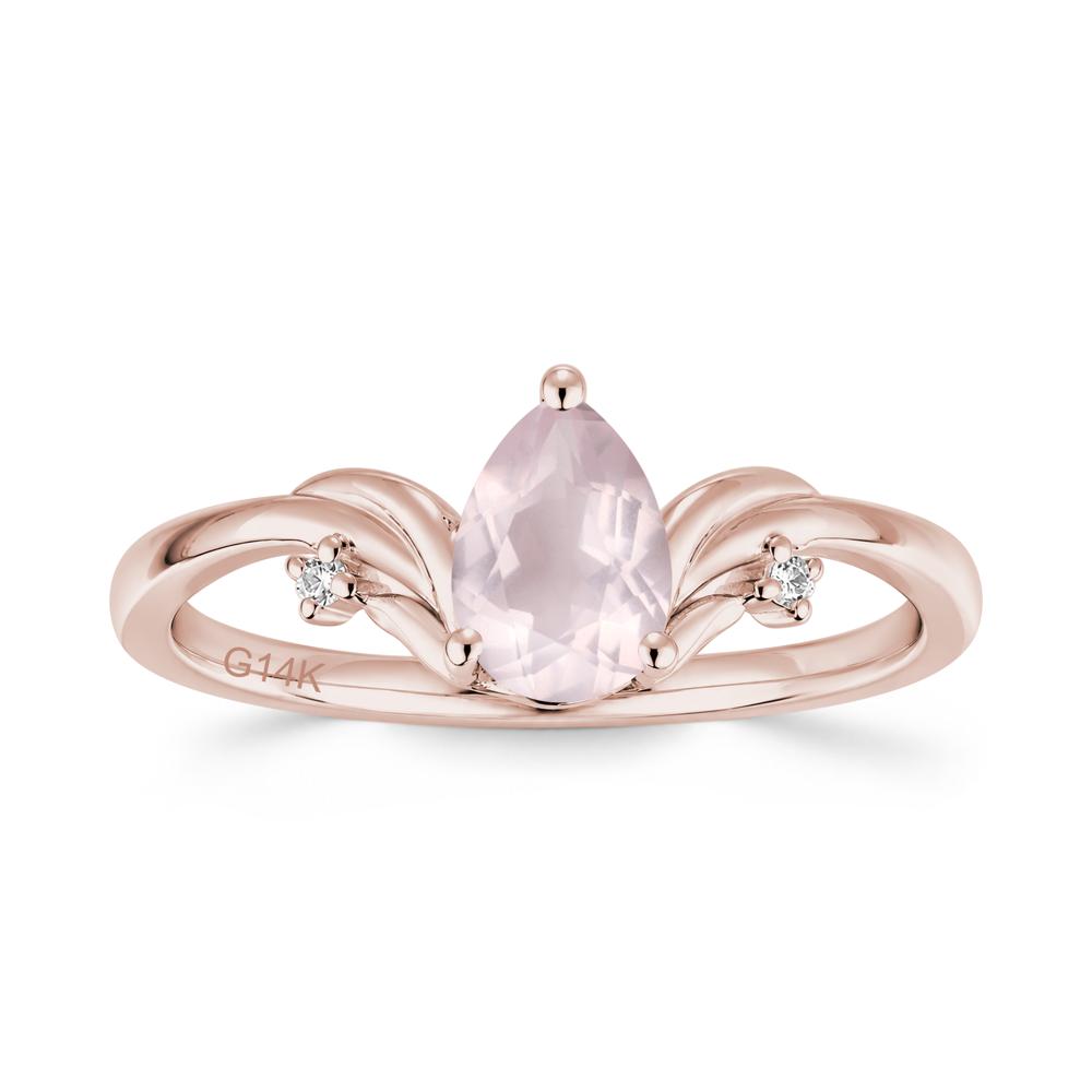 Minimalist Pear Cut Sapphire Vine Ring - LUO Jewelry #gemstone_Rose Quartz
