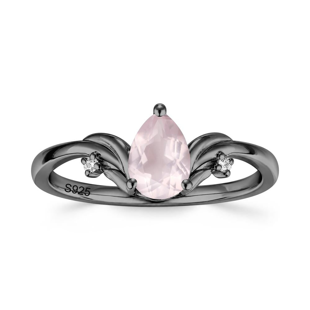 Minimalist Pear Cut Sapphire Vine Ring - LUO Jewelry #gemstone_Rose Quartz