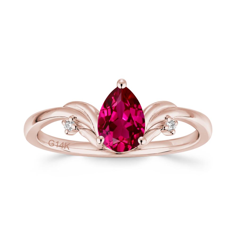 Minimalist Pear Cut Sapphire Vine Ring - LUO Jewelry #gemstone_Ruby