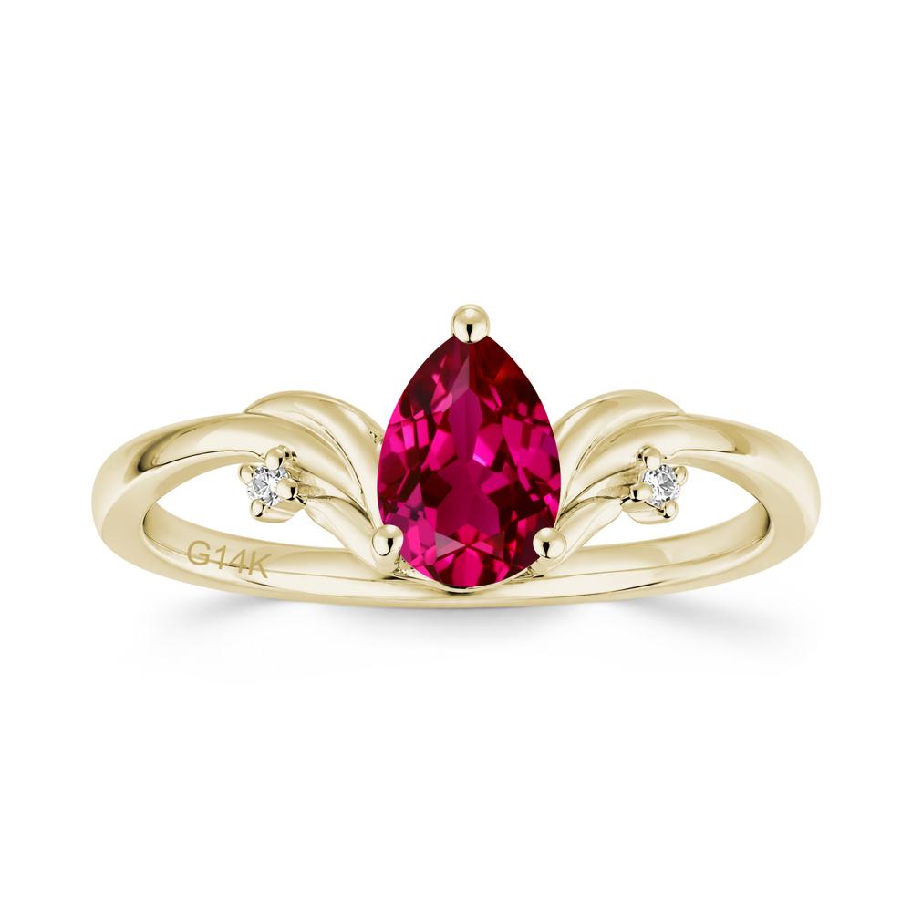 Minimalist Pear Cut Sapphire Vine Ring - LUO Jewelry #gemstone_Ruby