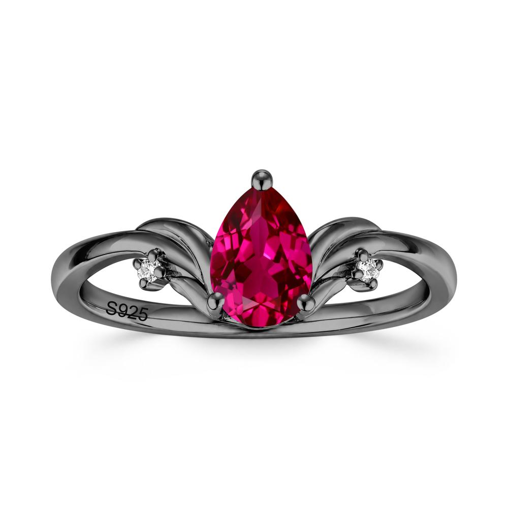 Minimalist Pear Cut Sapphire Vine Ring - LUO Jewelry #gemstone_Ruby