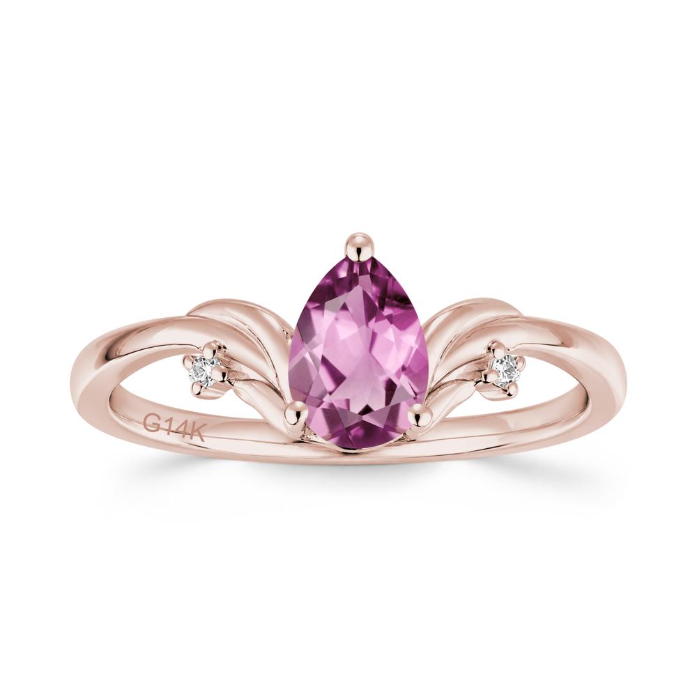 Minimalist Pear Cut Sapphire Vine Ring - LUO Jewelry #gemstone_Tourmaline