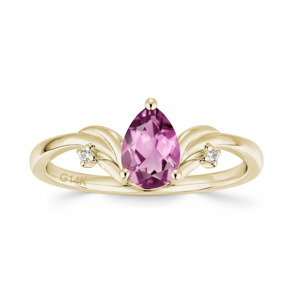 Minimalist Pear Cut Sapphire Vine Ring - LUO Jewelry #gemstone_Tourmaline