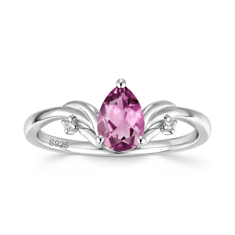 Minimalist Pear Cut Sapphire Vine Ring - LUO Jewelry #gemstone_Tourmaline