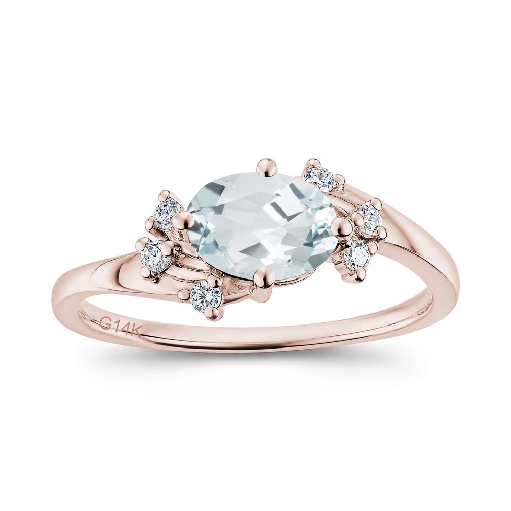 East West Oval Cut Emerald Cluster Ring - LUO Jewelry #gemstone_Aquamarine