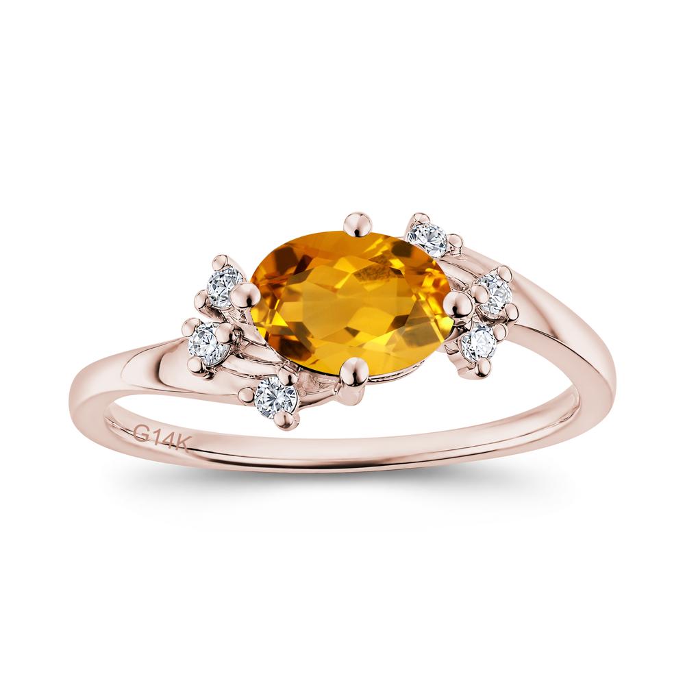 East West Oval Cut Emerald Cluster Ring - LUO Jewelry #gemstone_Citrine