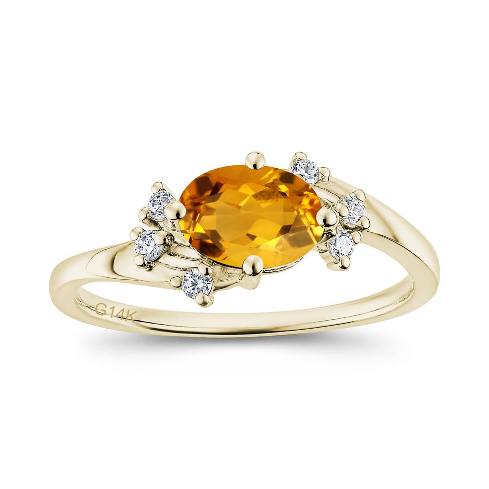 East West Oval Cut Emerald Cluster Ring - LUO Jewelry #gemstone_Citrine