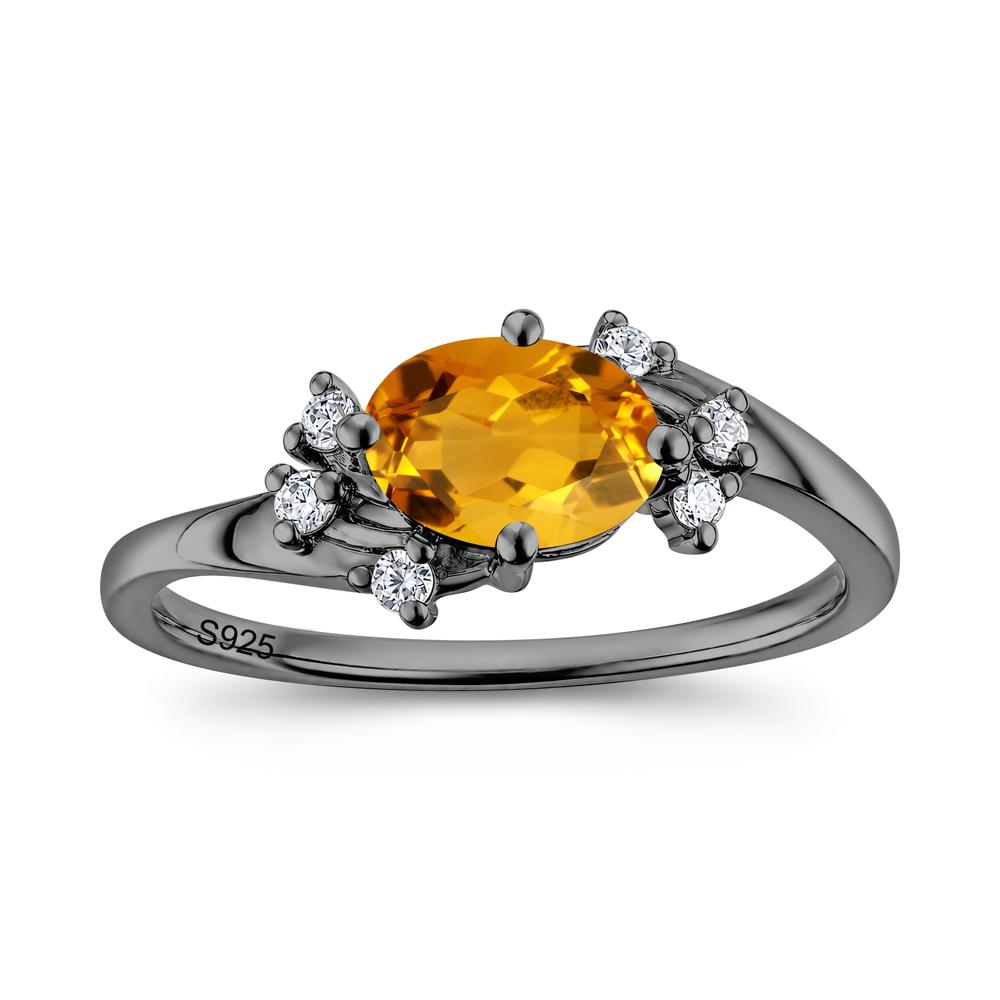 East West Oval Cut Emerald Cluster Ring - LUO Jewelry #gemstone_Citrine