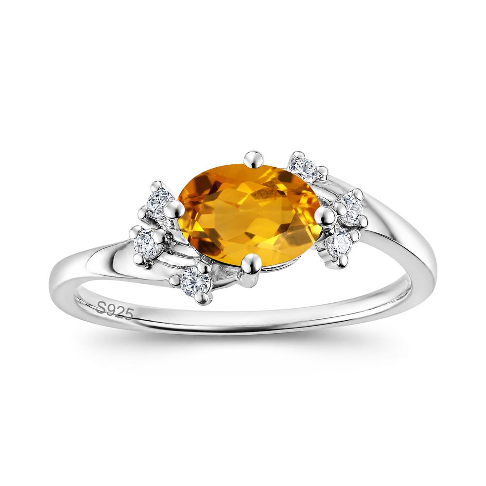 East West Oval Cut Emerald Cluster Ring - LUO Jewelry #gemstone_Citrine