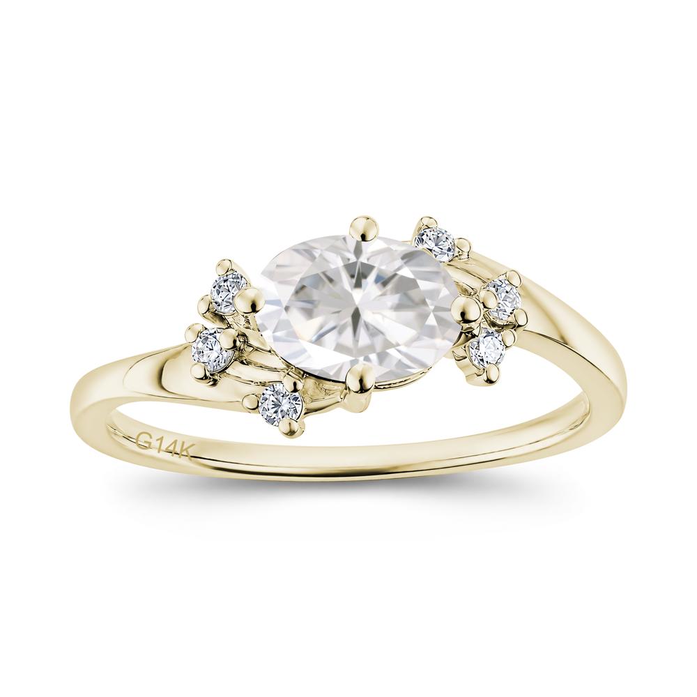 East West Oval Cut Emerald Cluster Ring - LUO Jewelry #gemstone_Moissanite